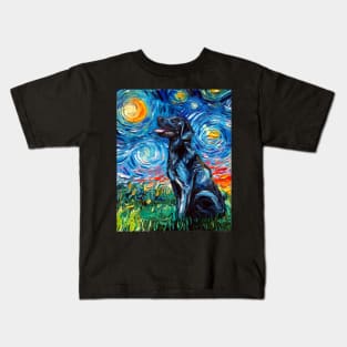 Black Labrador Night Kids T-Shirt